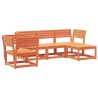 Salon de jardin 5 pcs cire marron bois de pin massif 510468510468