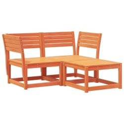 Salon de jardin 3 pcs cire marron bois de pin massif 510469510469