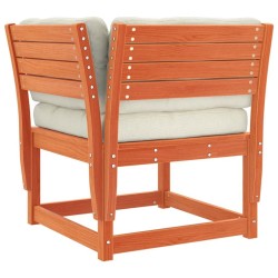 Salon de jardin 5 pcs avec coussins cire marron bois pin massif 510470510470