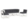Salon de jardin 5 pcs avec coussins blanc bois massif de pin 510473510473