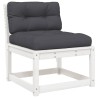 Salon de jardin 5 pcs avec coussins blanc bois massif de pin 510473510473