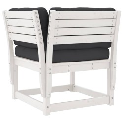 Salon de jardin 5 pcs avec coussins blanc bois massif de pin 510473510473