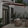 Auvent manuel rétractable avec LED bordeaux 350x250 cm 510477510477
