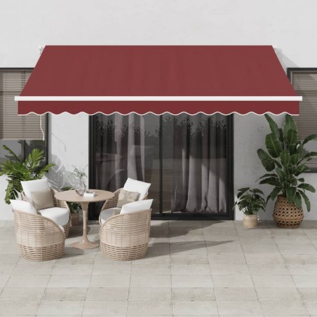 Auvent manuel rétractable bordeaux 400x350 cm 510478510478