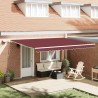Auvent manuel rétractable avec LED bordeaux 450x300 cm 510479510479