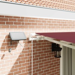 Auvent manuel rétractable avec LED bordeaux 450x300 cm 510479510479