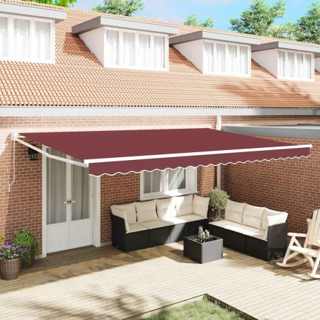 Auvent manuel rétractable bordeaux 500x300 cm 510480510480