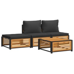 Salon de jardin avec coussins 4 pcs bois d'acacia massif 510483510483