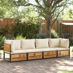 Salon de jardin avec coussins 4 pcs bois d'acacia massif 510484510484