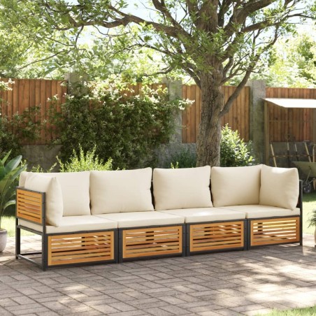 Salon de jardin avec coussins 4 pcs bois d'acacia massif 510484510484