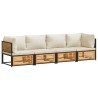 Salon de jardin avec coussins 4 pcs bois d'acacia massif 510484510484