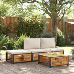 Salon de jardin avec coussins 4 pcs bois d'acacia massif 510485510485