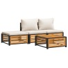 Salon de jardin avec coussins 4 pcs bois d'acacia massif 510485510485