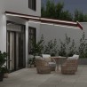 Auvent manuel rétractable avec LED bordeaux 400x350 cm 510487510487