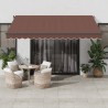 Auvent manuel rétractable avec LED marron 400x350 cm 510490510490