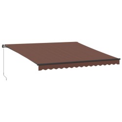 Auvent manuel rétractable avec LED marron 400x350 cm 510490510490