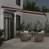 Auvent manuel rétractable avec LED marron 400x350 cm 510490510490