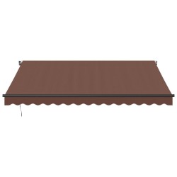 Auvent manuel rétractable avec LED marron 400x350 cm 510490510490