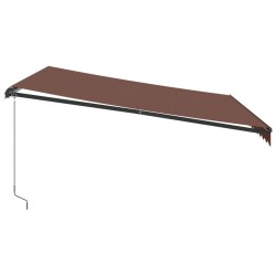 Auvent manuel rétractable avec LED marron 400x350 cm 510490510490