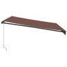 Auvent manuel rétractable avec LED marron 400x350 cm 510490510490