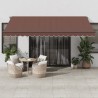 Auvent manuel rétractable avec LED marron 450x350 cm 510493510493