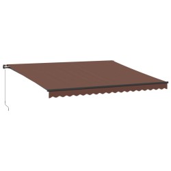 Auvent manuel rétractable avec LED marron 450x350 cm 510493510493