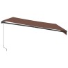 Auvent manuel rétractable avec LED marron 450x350 cm 510493510493