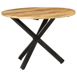 Table à dîner ronde 100x100x75 cm Bois de manguier brut 510496510496