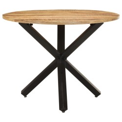 Table à dîner ronde 100x100x75 cm Bois de manguier brut 510496510496