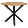 Table à dîner ronde 100x100x75 cm Bois de manguier brut 510496510496