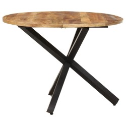 Table à dîner ronde 100x100x75 cm Bois de manguier brut 510496510496