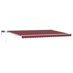 Auvent manuel rétractable avec LED bordeaux 500x300 cm 510497510497