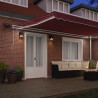Auvent manuel rétractable avec LED bordeaux 500x300 cm 510497510497
