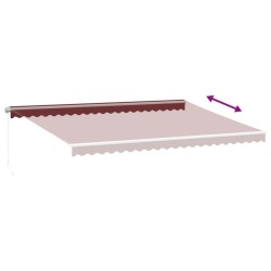 Auvent manuel rétractable bordeaux 500x350 cm 510498510498