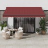 Auvent manuel rétractable avec LED bordeaux 400x350 cm 510501510501