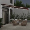 Auvent manuel rétractable avec LED bordeaux 400x350 cm 510501510501
