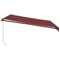 Auvent manuel rétractable avec LED bordeaux 400x350 cm 510501510501