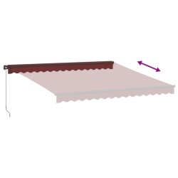 Auvent manuel rétractable avec LED bordeaux 400x350 cm 510501510501