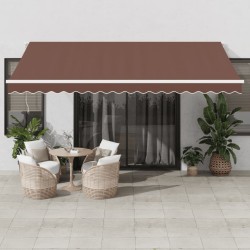 Auvent manuel rétractable avec LED marron 450x350 cm 510502510502