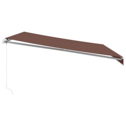 Auvent manuel rétractable avec LED marron 450x350 cm 510502510502