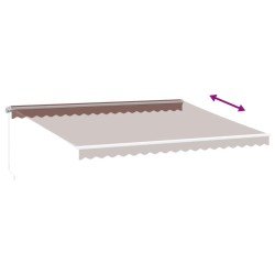 Auvent manuel rétractable avec LED marron 450x350 cm 510502510502