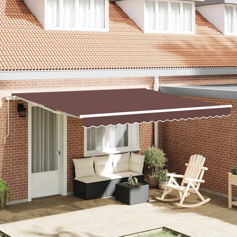 Auvent manuel rétractable marron 400x300 cm 510503510503