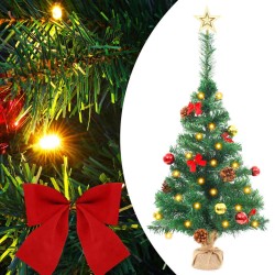 Arbre de Noël artificiel pré-éclairé avec boules vert 64 cm 510505510505