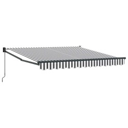 Auvent rétractable anthracite/blanc 3x2,5 m tissu et aluminium 510507510507