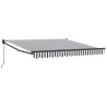 Auvent rétractable anthracite/blanc 3x2,5 m tissu et aluminium 510507510507