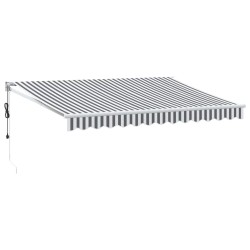 Auvent rétractable anthracite et blanc 3,5x2,5m tissu/aluminium 510509510509