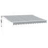 Auvent rétractable anthracite et blanc 3,5x2,5m tissu/aluminium 510509510509