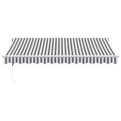 Auvent rétractable anthracite et blanc 3,5x2,5m tissu/aluminium 510509510509