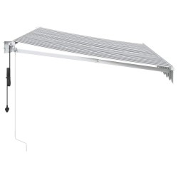 Auvent rétractable anthracite et blanc 3,5x2,5m tissu/aluminium 510509510509
