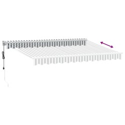Auvent rétractable anthracite et blanc 3,5x2,5m tissu/aluminium 510509510509